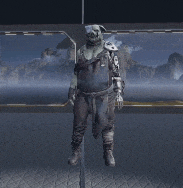 a video game character with a pig mask on his head