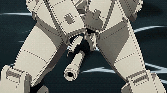a cartoon drawing of a robot with a gun in its mouth