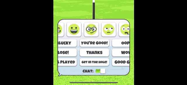 a screenshot of a game with a chat button