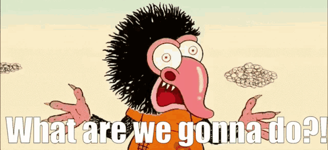 a cartoon of a hedgehog with the words what are we gonna do
