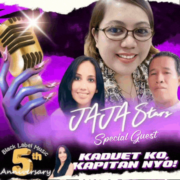 a poster for the 5th anniversary of black label music featuring jaja stars