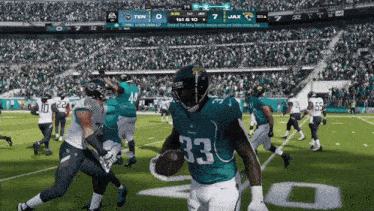 a football game is being played between the tennessee titans and the jax