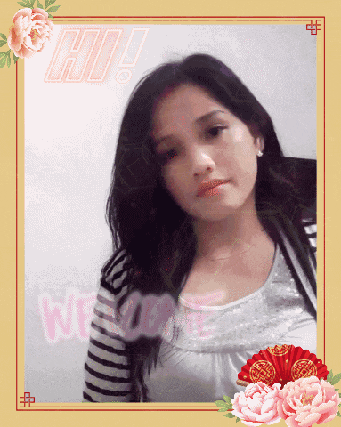 a picture of a woman with flowers and the word hi