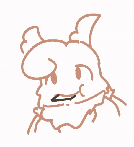 a drawing of a cartoon character with a black outline