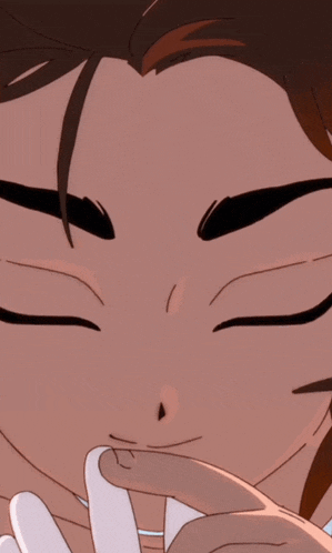 a close up of a cartoon character 's face