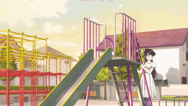 Komi San Wa Comyushou Desu Slide GIF - Komi San Wa Comyushou Desu Slide Happy GIFs