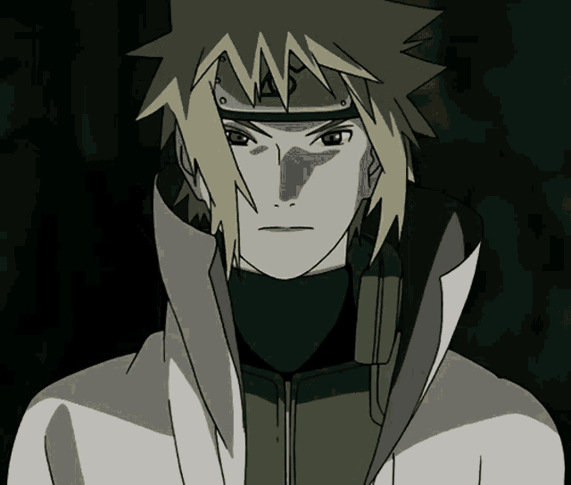 a drawing of a man with yellow hair and a black headband
