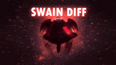 a poster for swain diff shows a silhouette of a person with wings