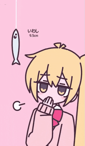a drawing of a girl holding a fish with chinese writing
