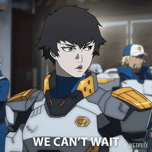 a cartoon character says " we can 't wait " in a netflix advertisement