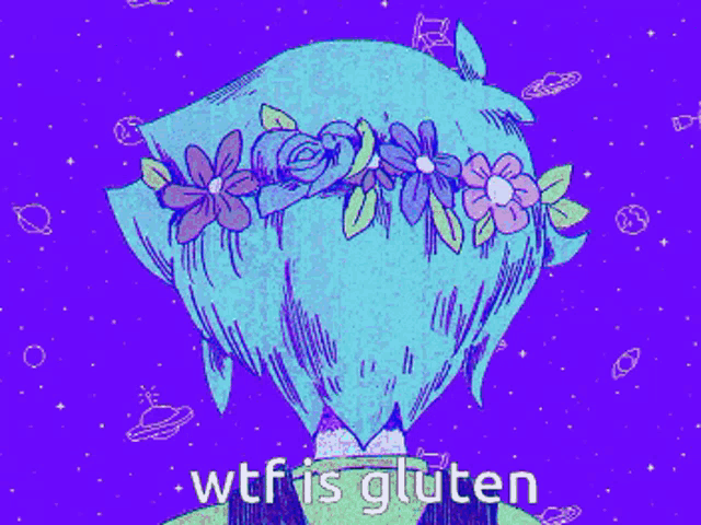a drawing of a girl with a flower crown on her head
