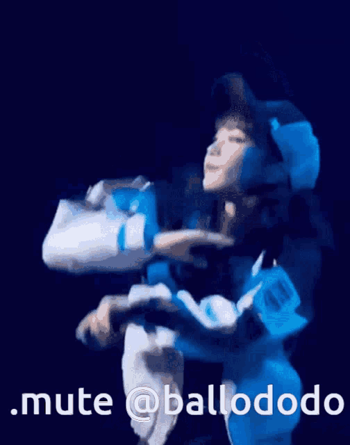 a picture of a girl dancing with the words mute @ballododo above her
