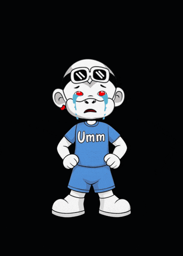 a cartoon character wearing a shirt that says umm