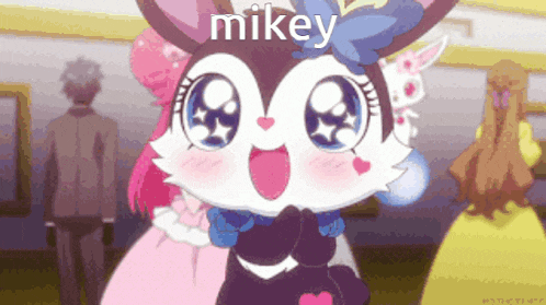 a cartoon character with the name mikey written on it