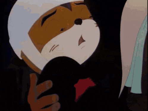 a close up of a cartoon character 's face with a hat on