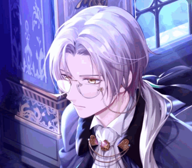 a close up of a person wearing glasses and a tie