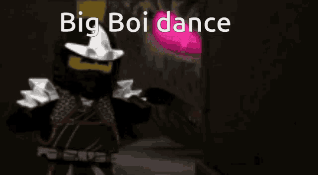 a picture of a ninja with the words big boi dance on the bottom