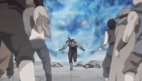 a group of people are standing around a man running in a crowd .