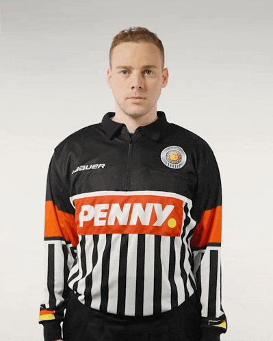 a man wearing a bauer jersey with the word penny on it