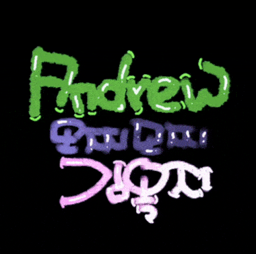 a sign that says andrew on it in green and purple