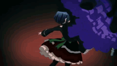 a girl in a black dress with a green bow around her waist is dancing