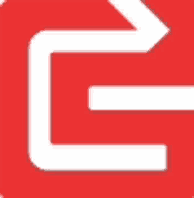 a red square with a white arrow pointing to the right