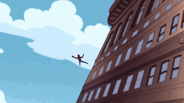a cartoon of a man flying through the air