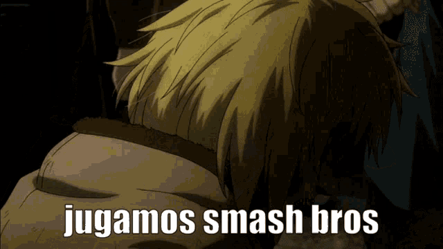 a cartoon of a man with the words jugamos smash bros