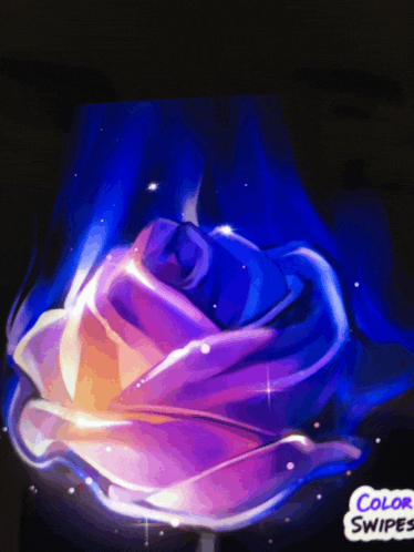 a painting of a rose with the words color swipes on the bottom
