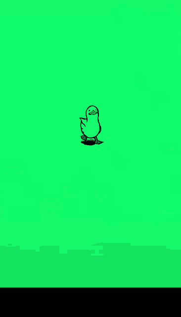 a cartoon duck is standing on a green screen