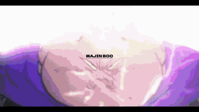 majin boo is shown in a purple shirt