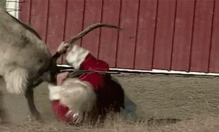 Santa Claus Reindeer GIF - Santa Claus Reindeer Wrestling GIFs