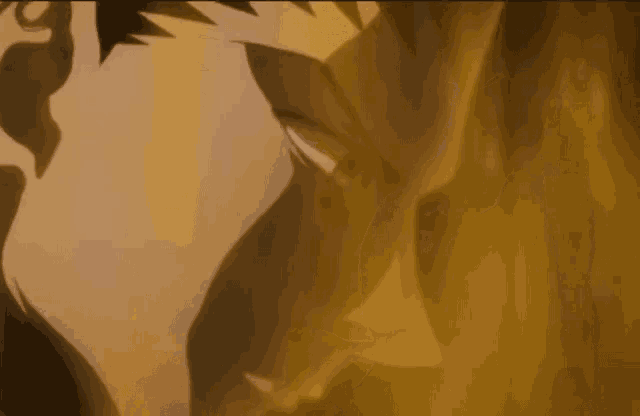 a close up of a man 's face with a shadow on it