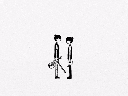 a drawing of a hand holding a knife with the letter g on it