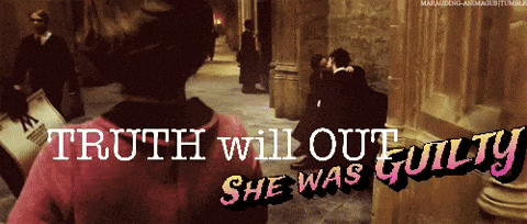 a harry potter poster with the words truth will out she was guilty