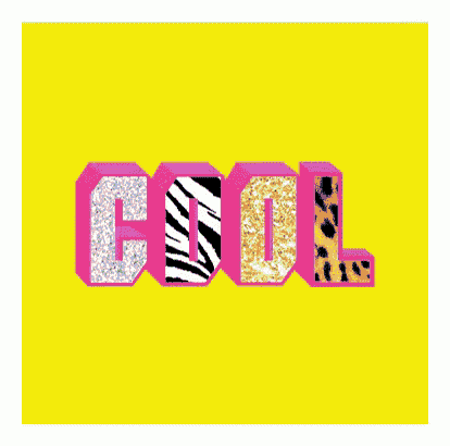 the word cool is on a colorful background of triangles
