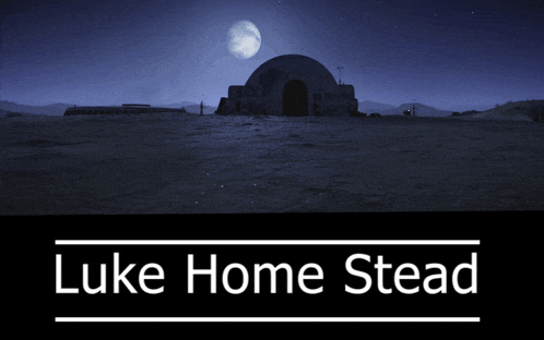 a poster for luke home stead with a full moon