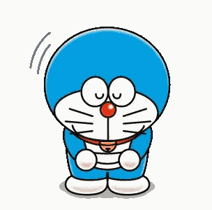 a cartoon character named doraemon is standing with his arms in the air
