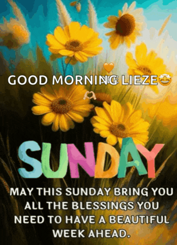 a sunday greeting with a bunch of sunflowers