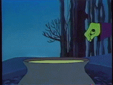 a cartoon drawing of a person being poured into a pot