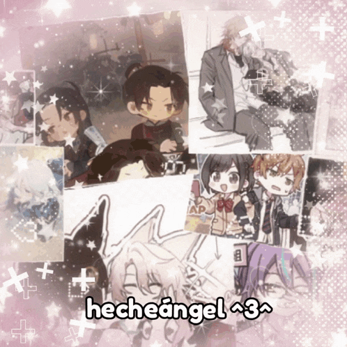 a collage of anime characters with the words hecheangel 3