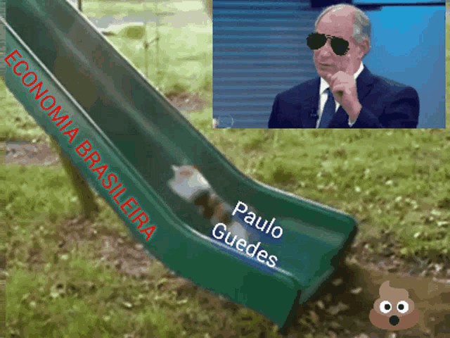 a slide with paulo guedes written on the bottom