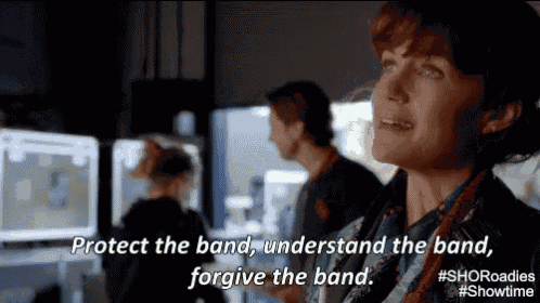 a woman is talking about protecting the band , understand the band , forgive the band .