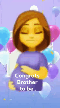 a pregnant woman is surrounded by balloons and says congrats brother to be ..