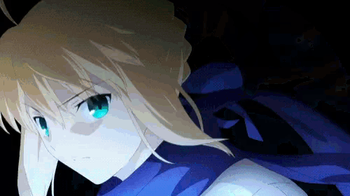 a girl with blonde hair and blue eyes is wearing a blue scarf