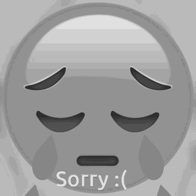 a smiley face with the words sorry written below it
