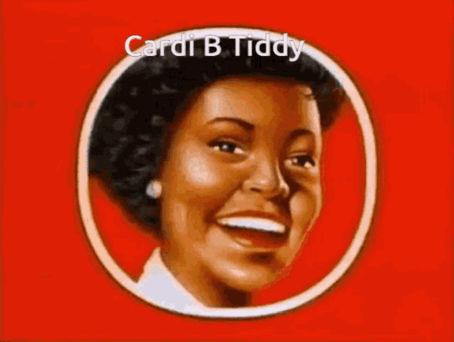 a picture of a woman with the name cardi b tiddy on it