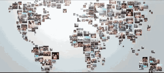 a map of the world made up of a bunch of photos