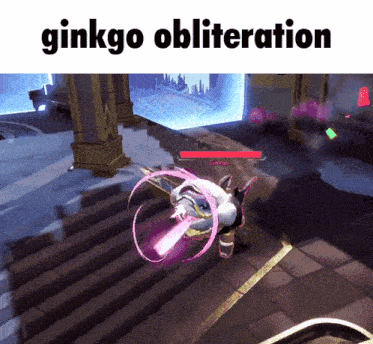 a screenshot of a video game with the words ginkgo obliteration