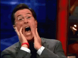 Colbert Excited GIF - Colbert Excited Horrified GIFs